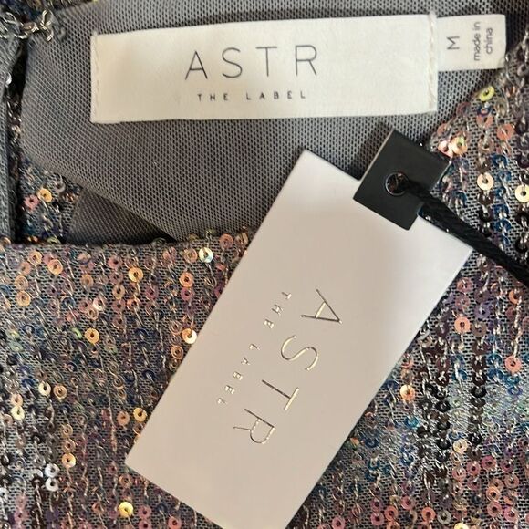 ASTR the Label Sequin Hollywood Bodysuit Gray Party Cocktail Sz M NWT - Picture 8 of 9